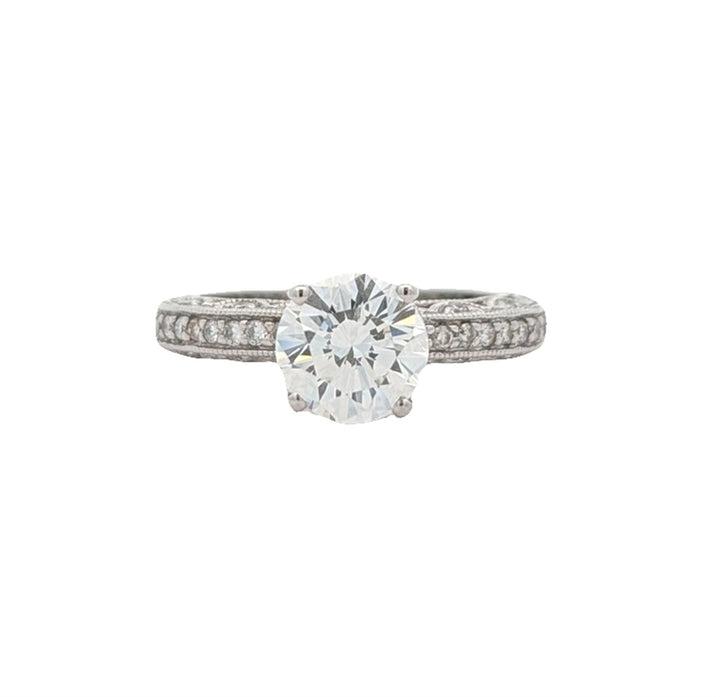 14KT White Gold 1.83ctw Diamond Estate Engagement Ring