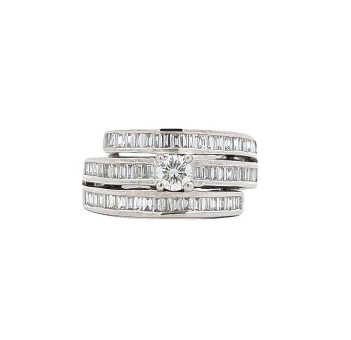 18KT White Gold 0.94ctw Diamond Estate Engagement Ring