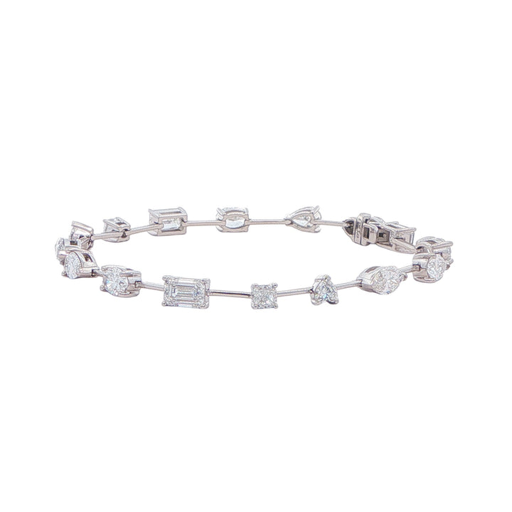 14K White Gold 6.44ctw Lab-Grown Diamond Bracelet