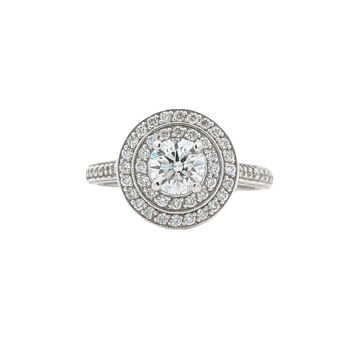 14KT White Gold 1.51ctw Diamond Estate Wedding Set