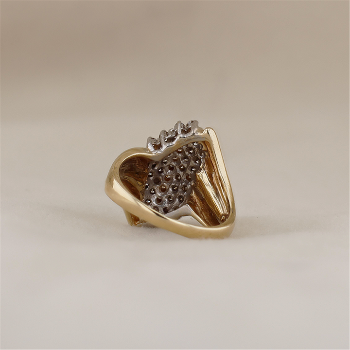 10K Yellow Gold 1.00ctw Diamond Cluster Ring