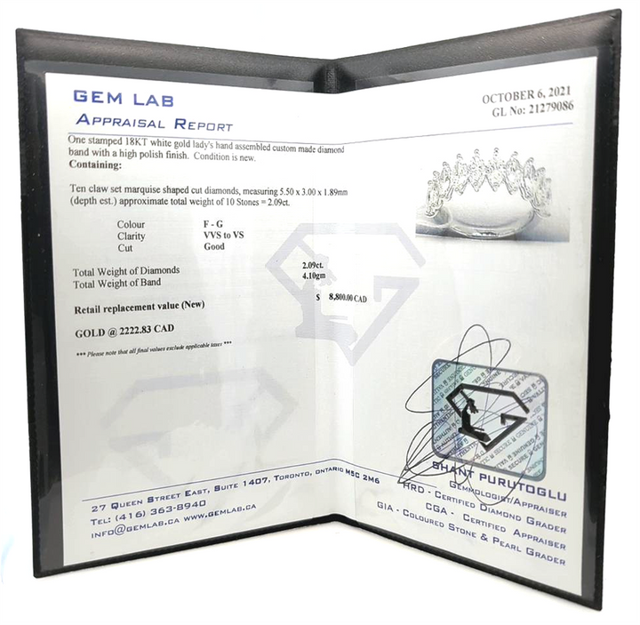 18KT White Gold 2.09ctw Diamond Band