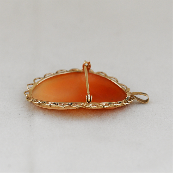 10K Yellow Gold Cameo Estate Pin