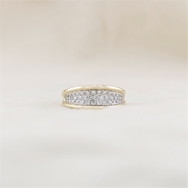 14K Two-Toned 0.60ctw Diamond Estate Cluster Ring