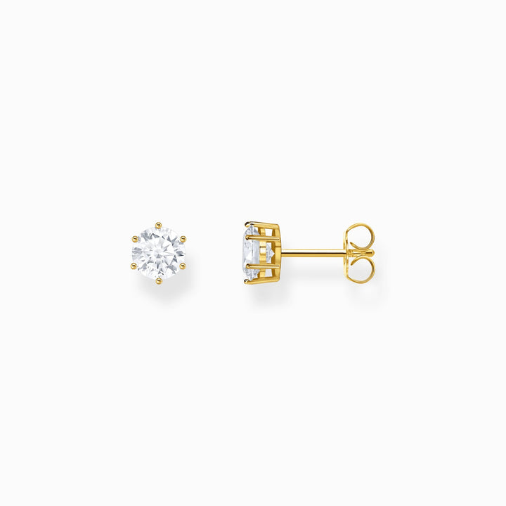 Thomas Sabo Gold-Plated Ear Studs With White Zirconia In Brilliant Cut