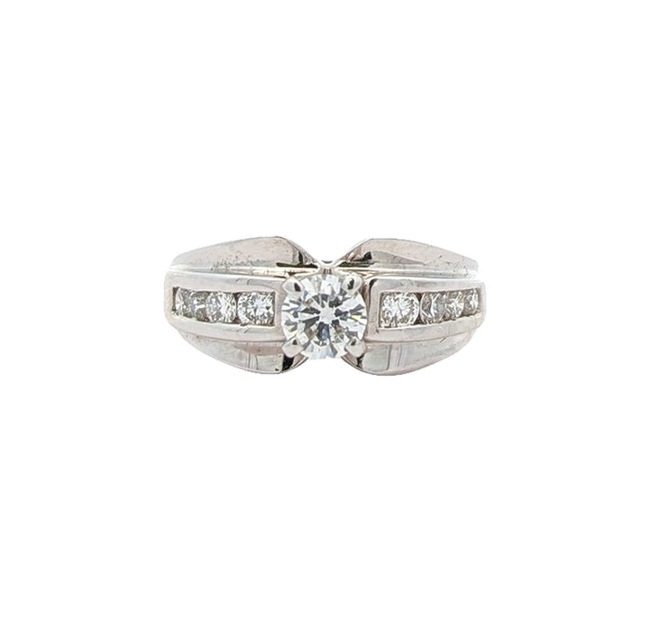 14KT White Gold 0.67ctw Diamond Estate Engagement Ring