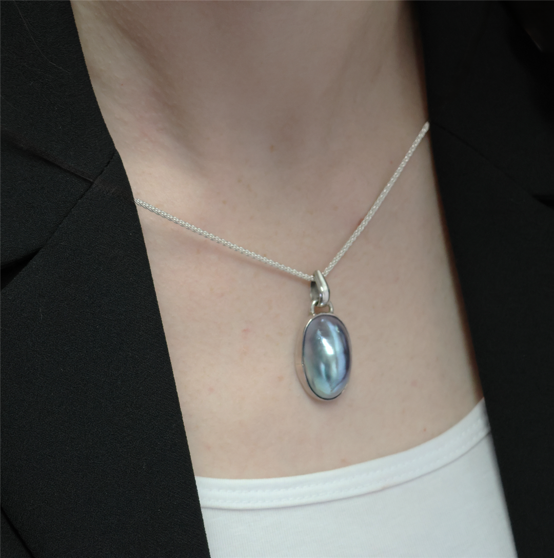 Sterling Silver Tahitian Pearl 24" Necklace