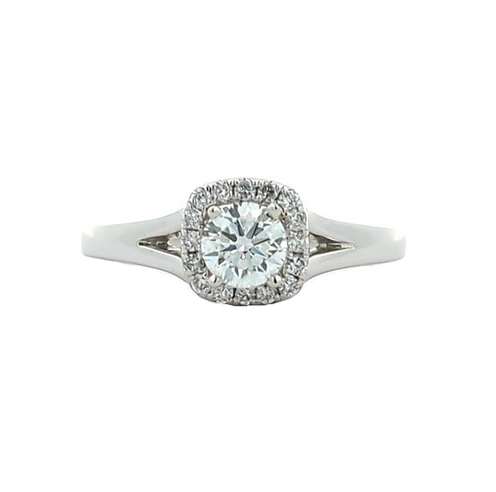 14KT White Gold 0.60ctw Lab Grown Diamond Halo Engagement Ring