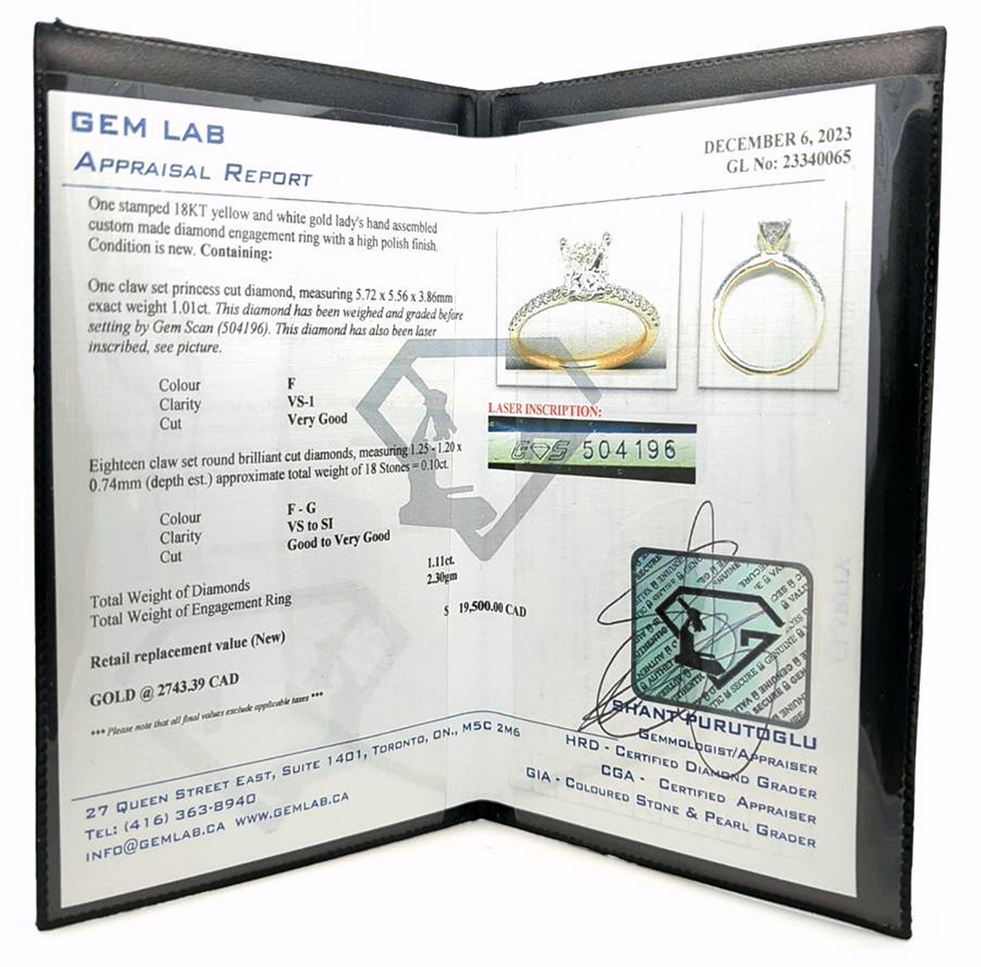 18KT Yellow and White Gold 1.11ctw Diamond Engagement Ring