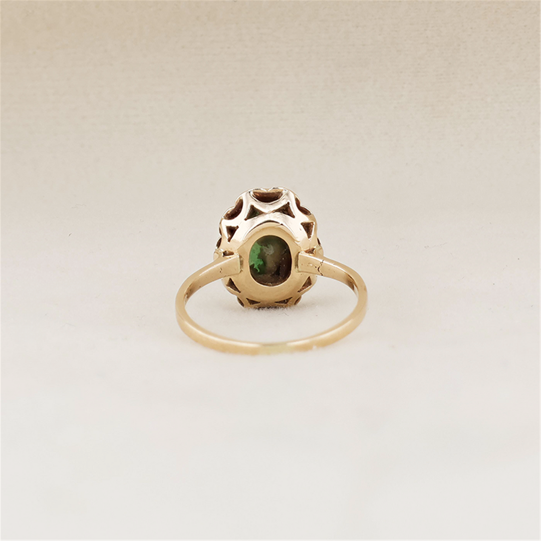 14K Yellow Gold Jade Estate Ring