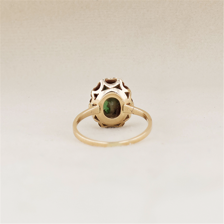 14K Yellow Gold Jade Estate Ring