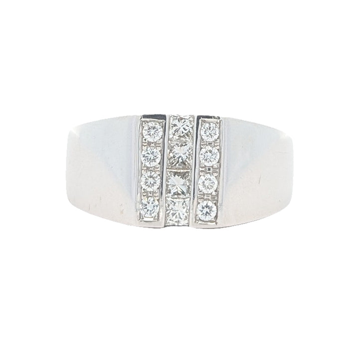 14KT White Gold Men's 1.00ct Diamond Ring