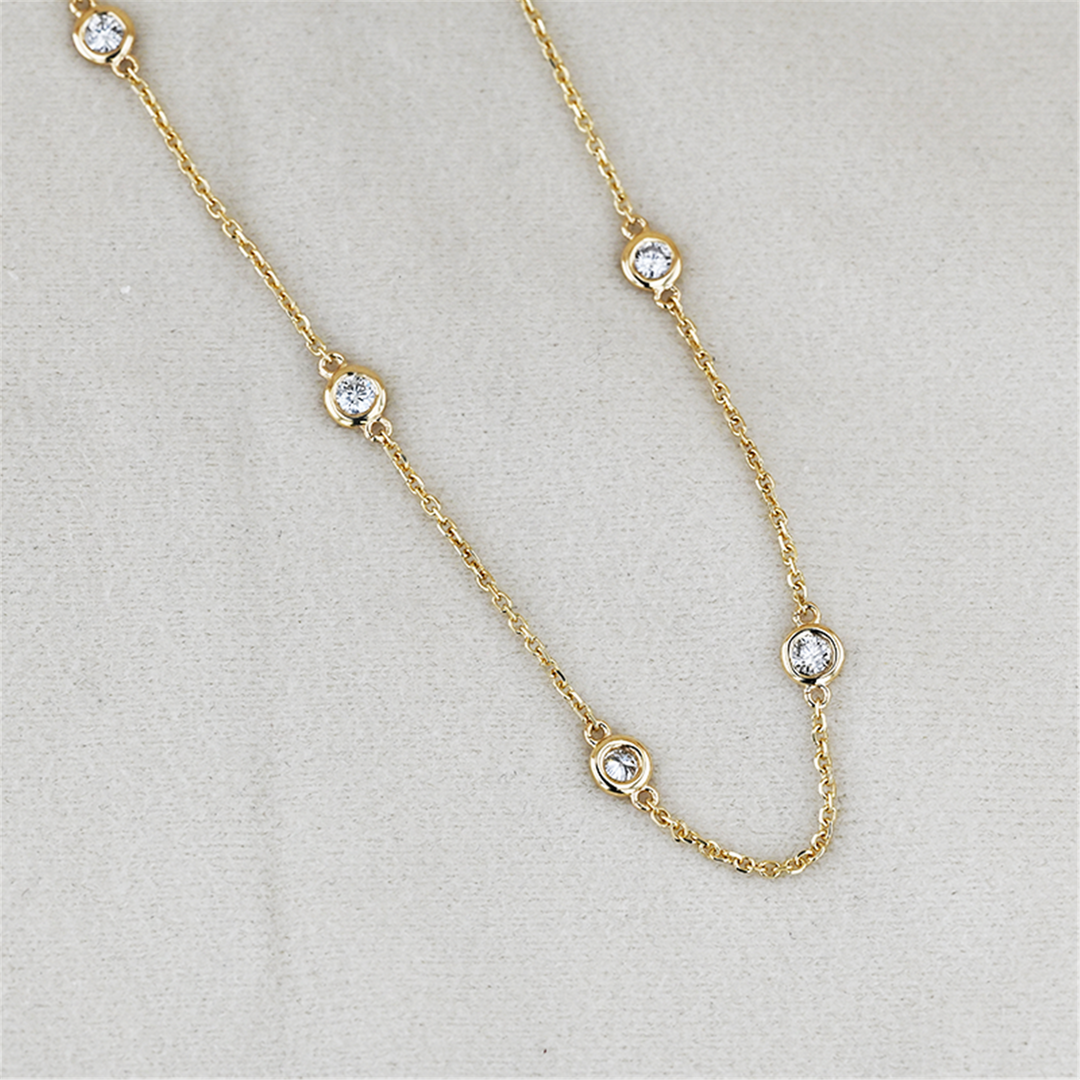 14KT 1.50ctw Diamond By The Yard 16+2" Estate Necklace