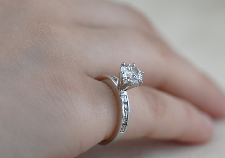 18K White Gold 1.22ctw Lab-Grown Diamond Engagement Ring