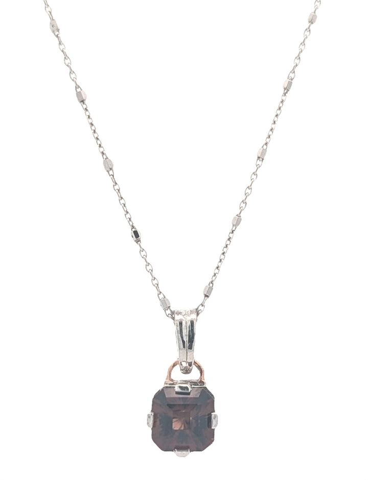 10-14KT White and Rose Gold Natural Pink Tourmaline 16" Necklace