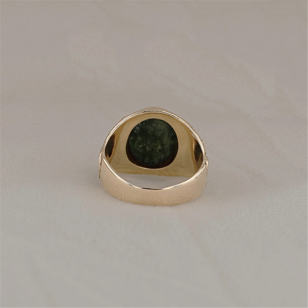 10K Yellow Gold Natural Jade Estate Ring