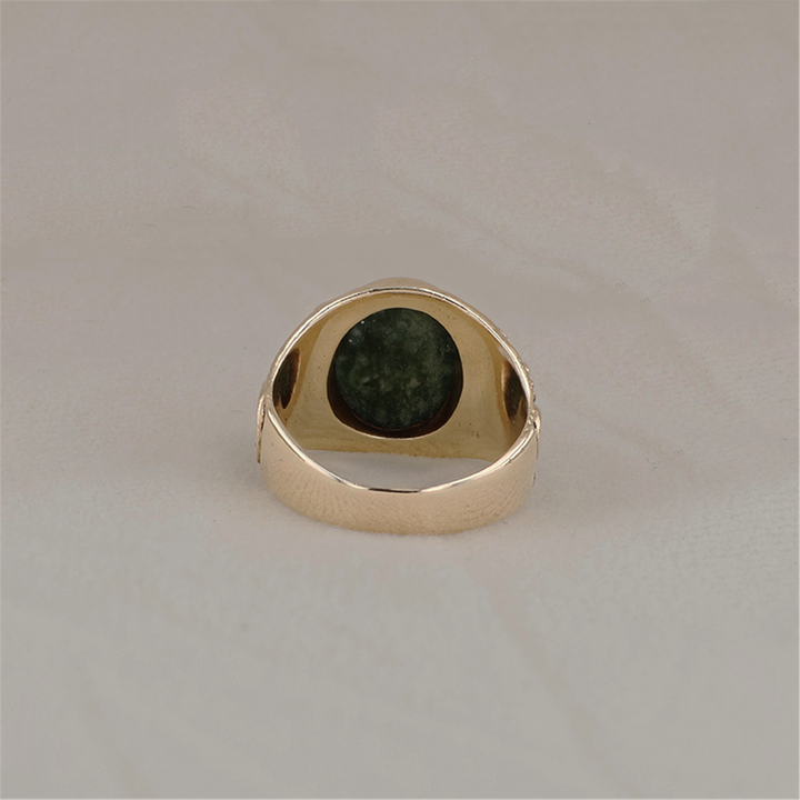 10K Yellow Gold Natural Jade Estate Ring