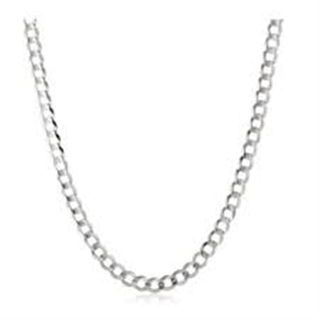 14K White Gold 22" 3.9mm Curb Chain