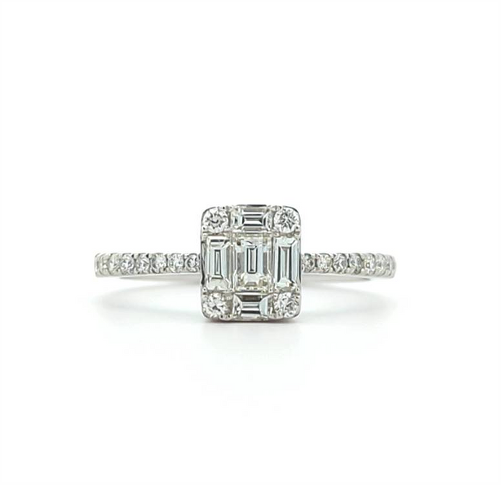 14KT White Gold 0.62ctw Diamond Ring