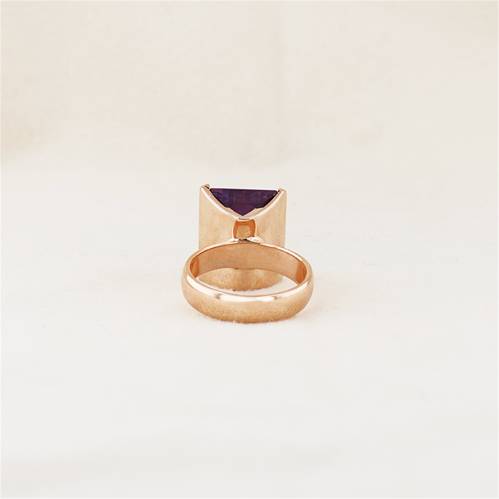 14K Rose Gold Watermelon Ametrine Quartz Estate Ring