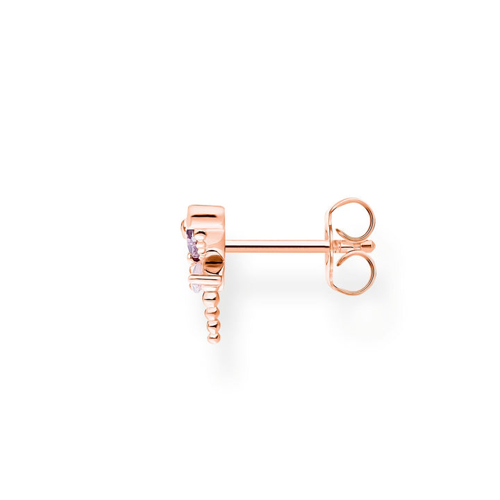 Single Ear Stud Dragonfly with Stones Rose Gold