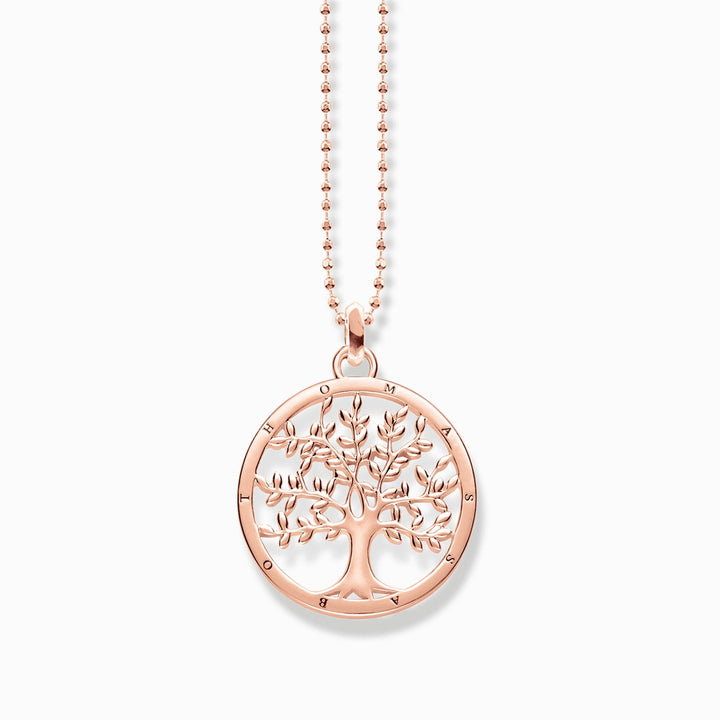 Thomas Sabo Sterling Silver Rose Gold Plated Tree of Love Necklace
