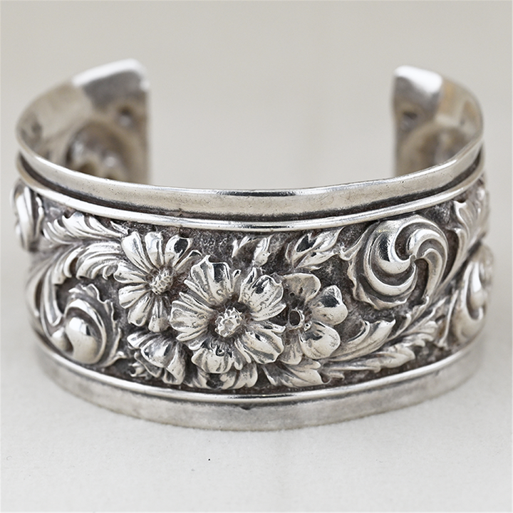 Sterling Silver Floral Cuff