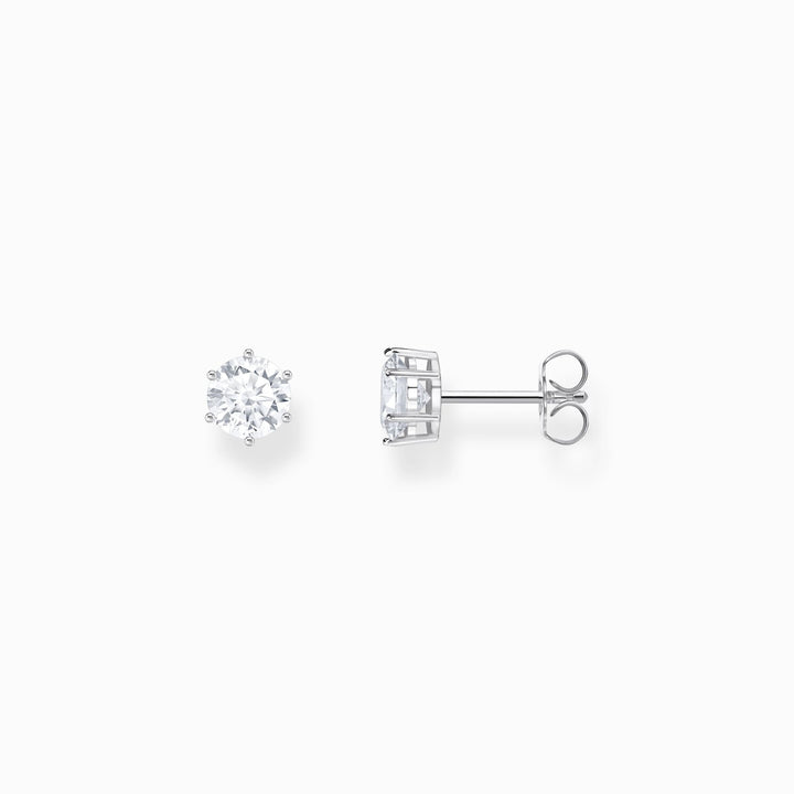 Thomas Sabo Sterling Silver Ear Studs With White Zirconia In Brilliant Cut