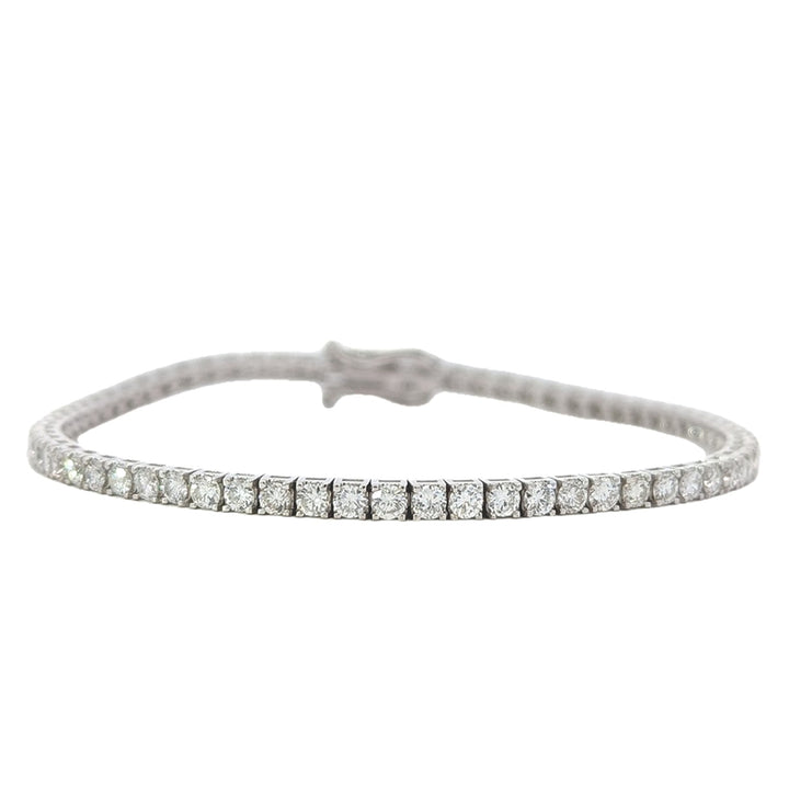 14KT White Gold 3.38ctw Diamond Estate 7" Tennis Bracelet