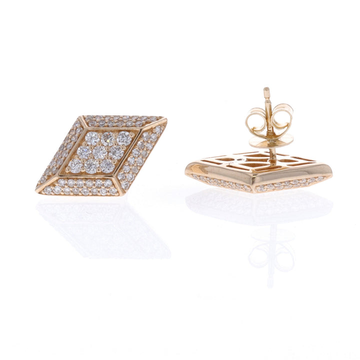 14KT Yellow Gold 0.90ctw Diamond Earrings