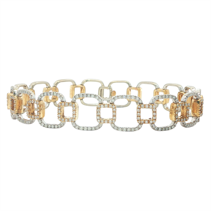 18KT White and Yellow Gold 6.5in 1.50ct. Diamond Bracelet