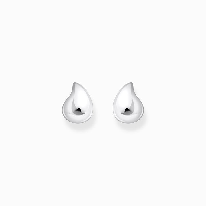 Small Sterling Silver Ear Studs In Organic Shape