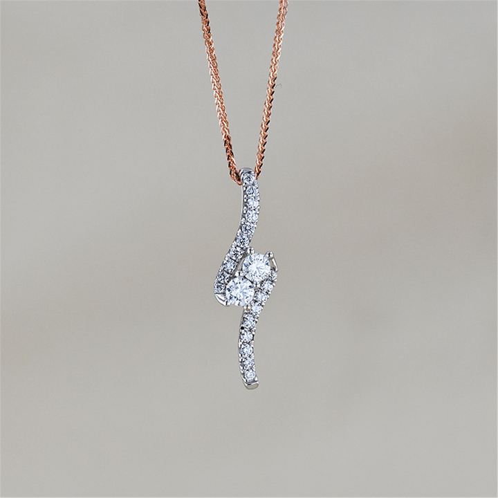 14K Two Toned 0.25ctw Diamond Estate 17" Necklace