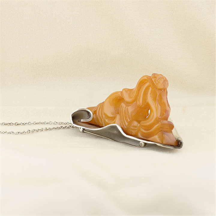 Sterling Silver Handmade Amber Sculpture