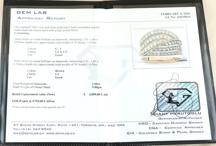 14KT Two-Tone Cognac and White Diamond Ring