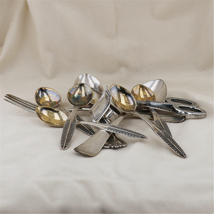 Sterling Silver Lot Featuring Spoons, Fork, Sissors and a Ring