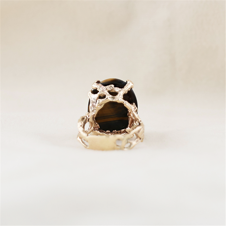 10-12K Yellow Gold Tigar's Eye Estate Ring