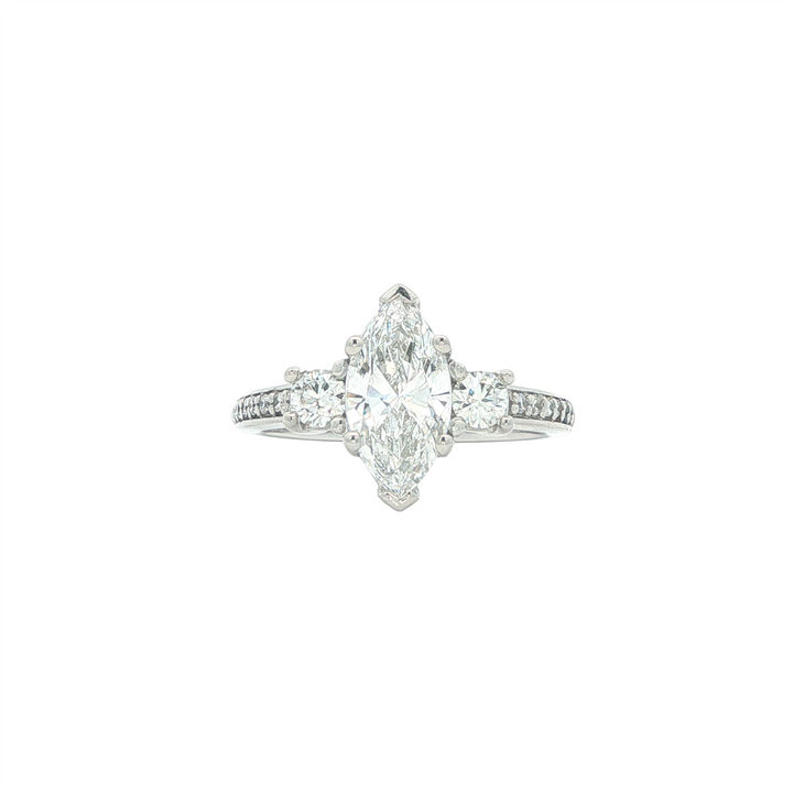 14KT White Gold 1.79ctw Marquise Lab Grown Diamond Engagement Ring